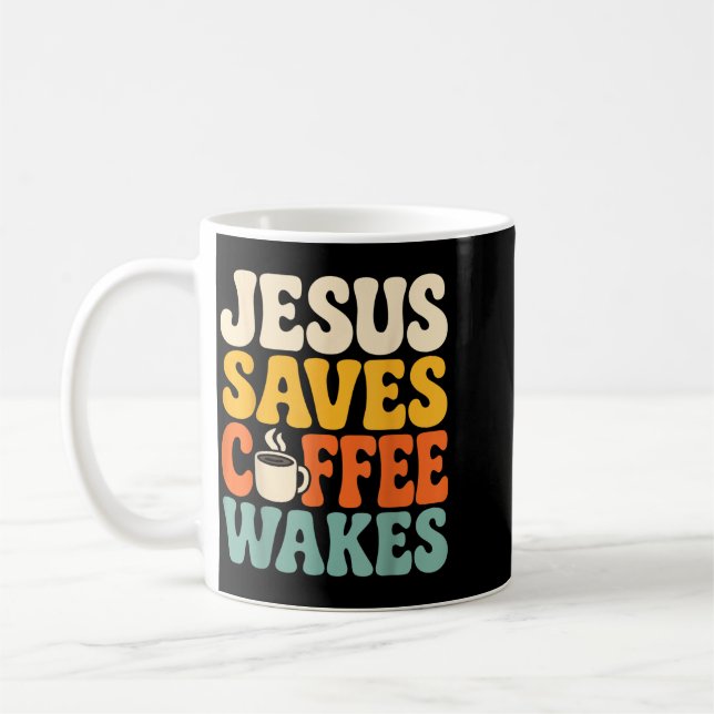 Caneca De Café Café engraçado Jesus Crente Fé Cristã (Esquerda)