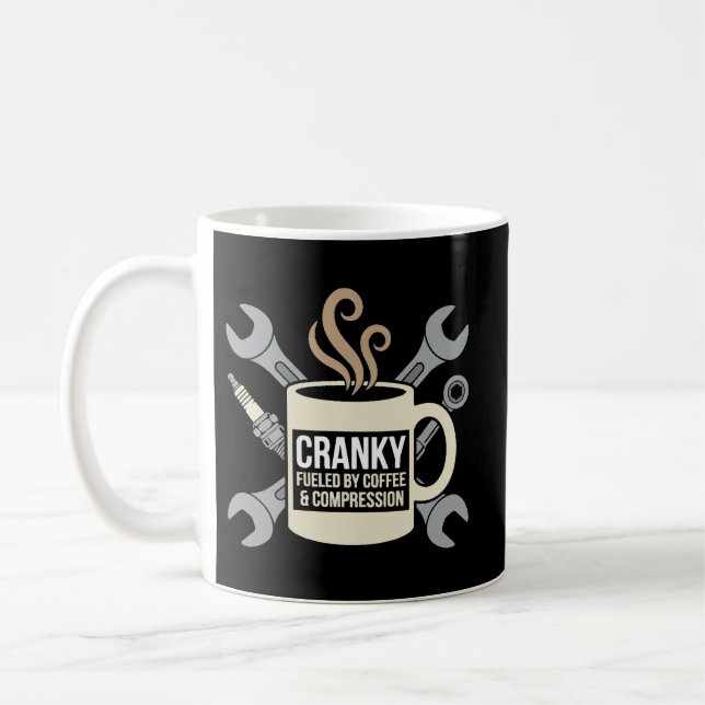 Caneca De Café Café engraçado Mecânico Motor Irritado Virabrequim (Esquerda)