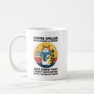 Caneca De Café Café Escrito ao Contrário É EEFFOC – Café Divertid