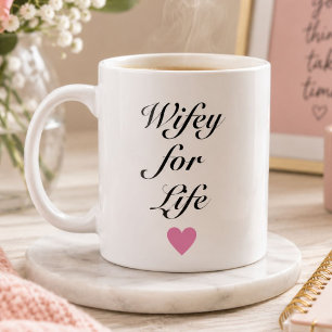 Caneca De Café Café Esposa Para a Vida Noiva Recém-Casada