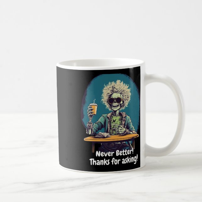 Caneca De Café Café esquelético Nunca Melhor Diversão de Figurino (Direita)