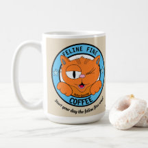 CAFÉ FELINO FINE Gato de Desenho Animado Fofo Senh