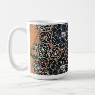 Caneca De Café Café Floral Escuro