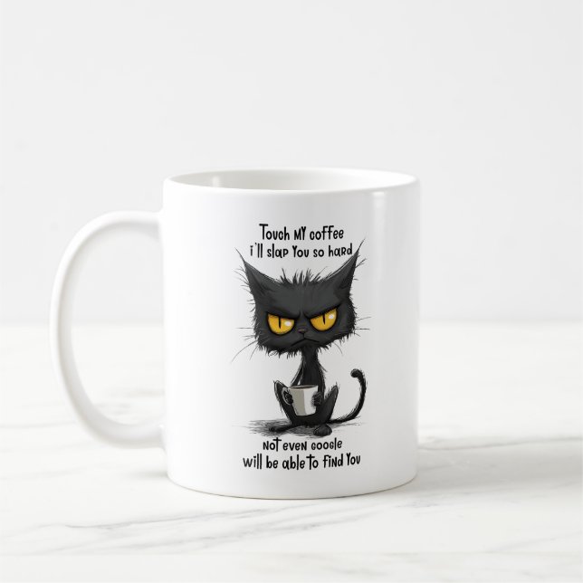 Caneca De Café Café Gato Engraçado (Esquerda)