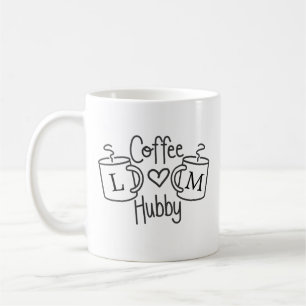 Caneca De Café Café Hubby Love Monograma Mug