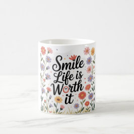 Caneca De Café Café Inspirador Mug- "Sorria vale a pena"