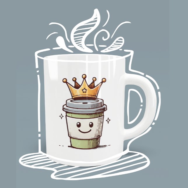 Caneca De Café Café King Kawaii (This cute little coffee king will make you smile as you enjoy your morning coffee!)
