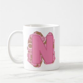 Caneca De Café Café Letra N: Monograma Inicial