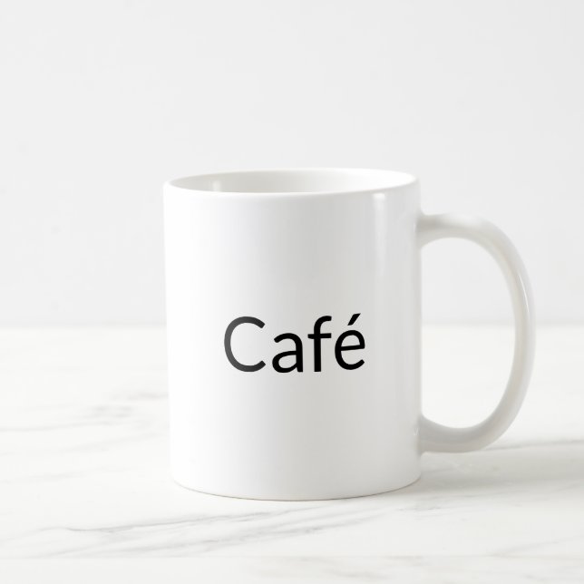 Caneca De Café Café, letras negras brancas (Direita)