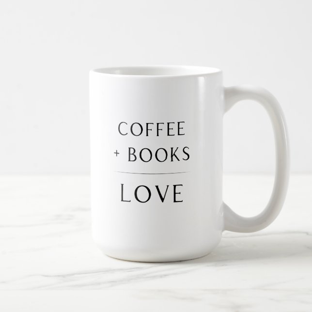 Caneca De Café Café + Livros + Mug Amor (Direita)