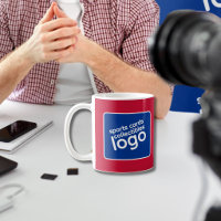 Café Logo Cartões Esportivos Vermelho Branco Azul
