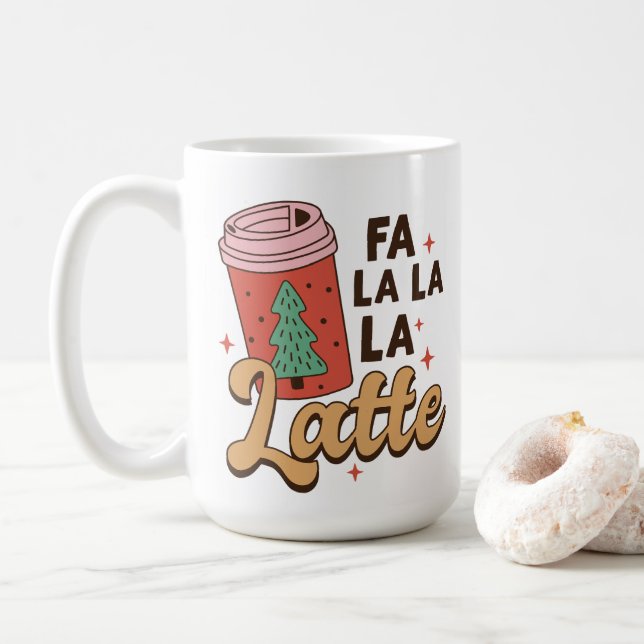 Caneca De Café Café Lover Natal La La La Latte (Com Donut)