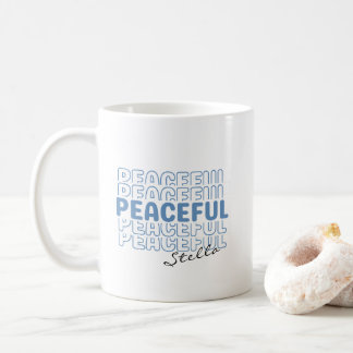 Caneca De Café Café M com Texto de Nome Personalizado Azul Ondula