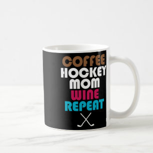 Caneca De Café Café Mãe de Hockey Vinho Repita Orgulhosa de Jogar
