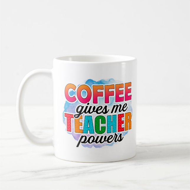 Caneca De Café Café Me Dá Poderes De Professora (Esquerda)