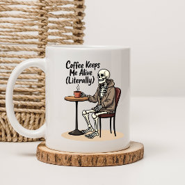 Caneca De Café Café Me Mantém Vivo, Esqueleto Mug