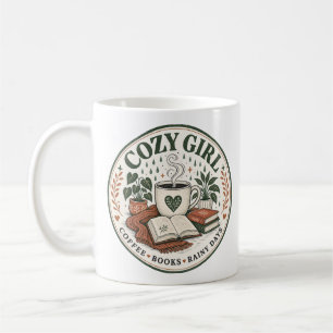 Caneca De Café Café Menina Aconchegante Livros Dias Chuvosos Desi