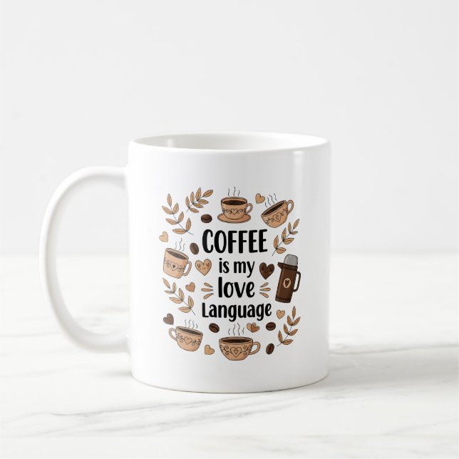 Caneca De Café Café Minha Arte Linguística Do Amor (Esquerda)