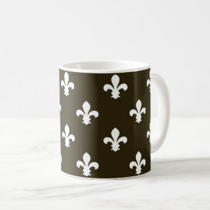 Caneca De Café Café Mocha Neutral Fleur de Lys