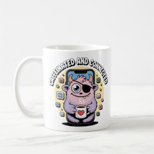 Caneca De Café Café Monstro Redes Sociais Divertido