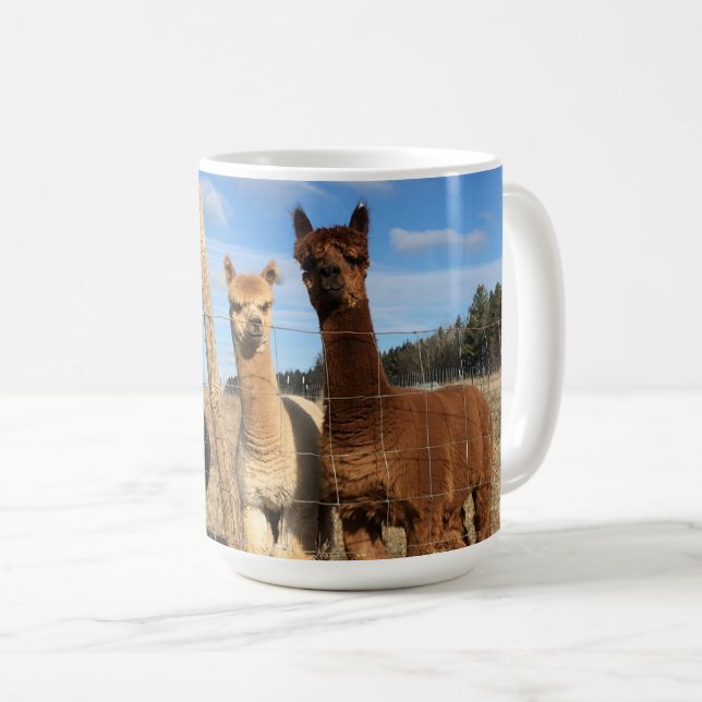 Caneca De Café Café Mug - Alpacas Phaethon, Cevada & Marvin (Frente Esquerda)