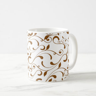 Caneca De Café Café Mug-Brown Swirls