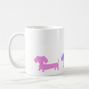 Caneca De Café Café Mug Com Pastel Dachshund Puppies