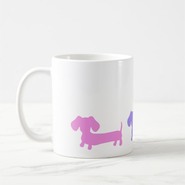 Caneca De Café Café Mug Com Pastel Dachshund Puppies (Esquerda)