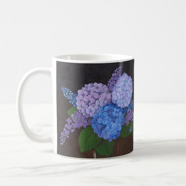 Caneca De Café Café Mug - Vaso de Hydrangeas (Esquerda)