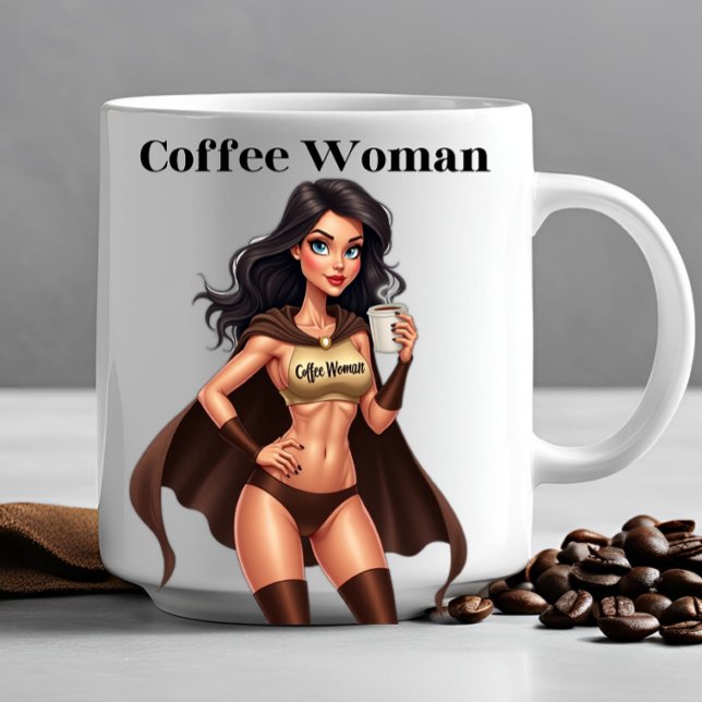 Caneca De Café CAFÉ MULHER QUEBRA HORA ENGRAÇADA Novelty Office G (Super Hero gifts for her  Mothers Day Christmas birthday office gifts coworkers white elephant gifts)