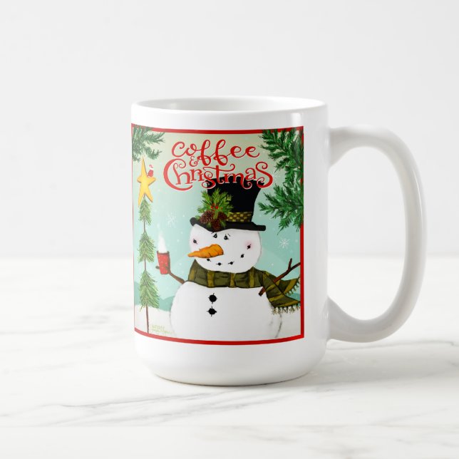 Caneca De Café Café Natal Bonito Snowman Mug (Direita)