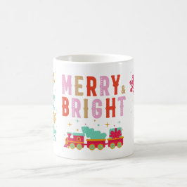 Caneca De Café Café Natal Feriado Mug "Feliz e Brilho"