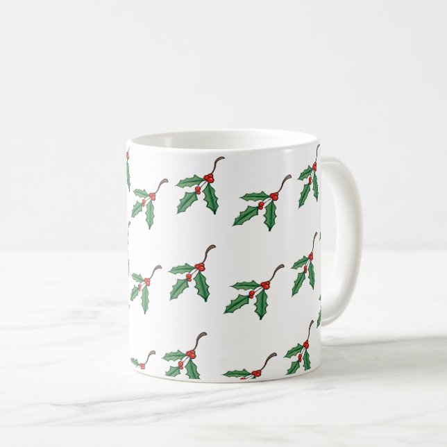 Caneca De Café Café Natal Holly Holiday (Frente Esquerda)