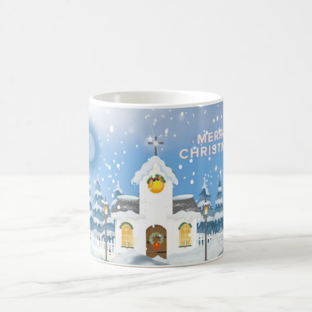 Caneca De Café Café Natal Mata Com Pequena Igreja Branca De Neve (Centro)