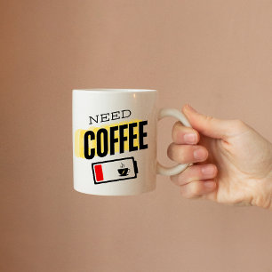 Caneca De Café Café Necessário: Bateria Baixa