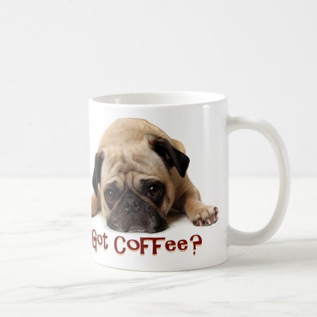Caneca De Café Café obtido? Caneca do Pug (Direita)