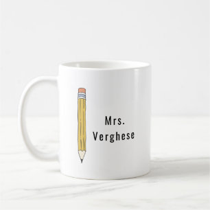 Caneca De Café Café para Professores de Lápis Personalizados
