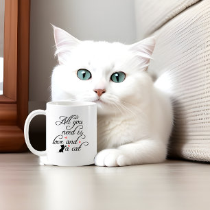 Caneca De Café Café para uma mãe de gato com citação fofa