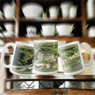 Caneca De Café Café, Pensamentos Felizes & Harmonia 0365