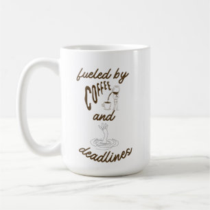 Caneca De Café Café & Prazos Humor de Escritório Fofo