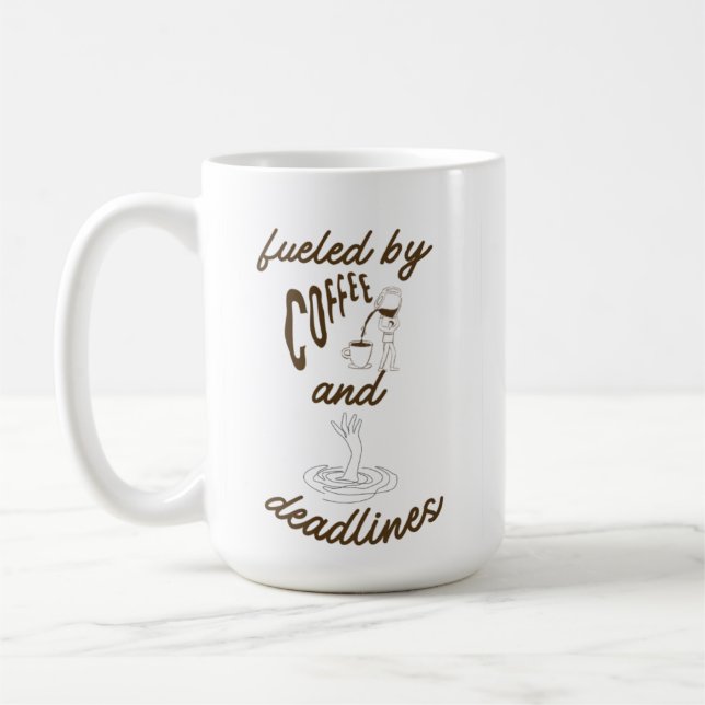 Caneca De Café Café & Prazos Humor de Escritório Fofo (Esquerda)