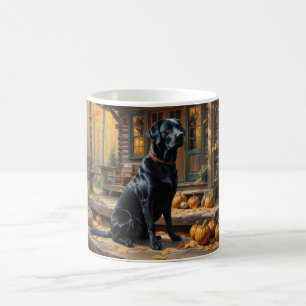 Caneca De Café Café preto Labrador Retriever Log Cabine
