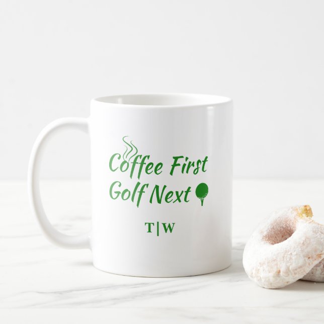 Caneca De Café Café Primeiro Golf Próxima Cotação Humana (Com Donut)