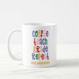 Caneca De Café Café, professor, série, repetição de tipografia