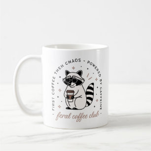 Caneca De Café Café Raccoon amantes clube divertida estética selv