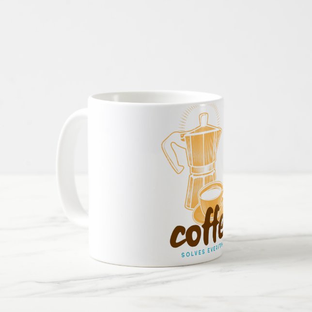 Caneca De Café Café resolve tudo (Frente Esquerda)