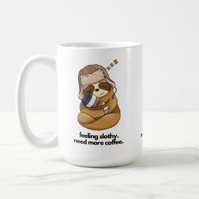 Caneca De Café Café Sleepy Sloth Hugging (Esquerda)