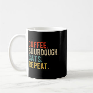 Caneca De Café Café Sourdough Gatos Repetem Amante de Padaria Div