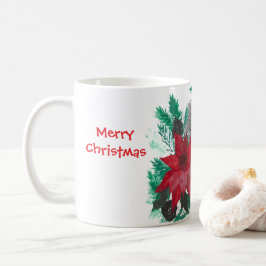 Caneca De Café Café - Taça de Café de Poinsettia de Natal Bonito