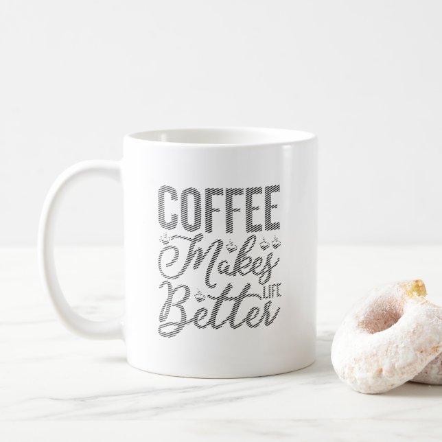 Caneca De Café Café Torna A Vida Melhor (Com Donut)